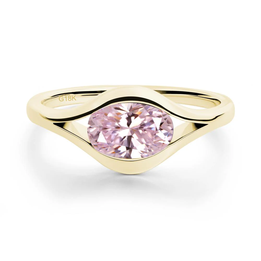Oval Pink Cubic Zirconia Evil Eye Ring - Image 3