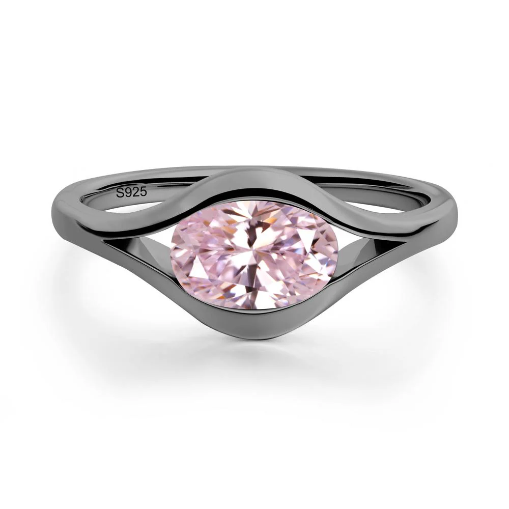 Oval Pink Cubic Zirconia Evil Eye Ring - Image 5
