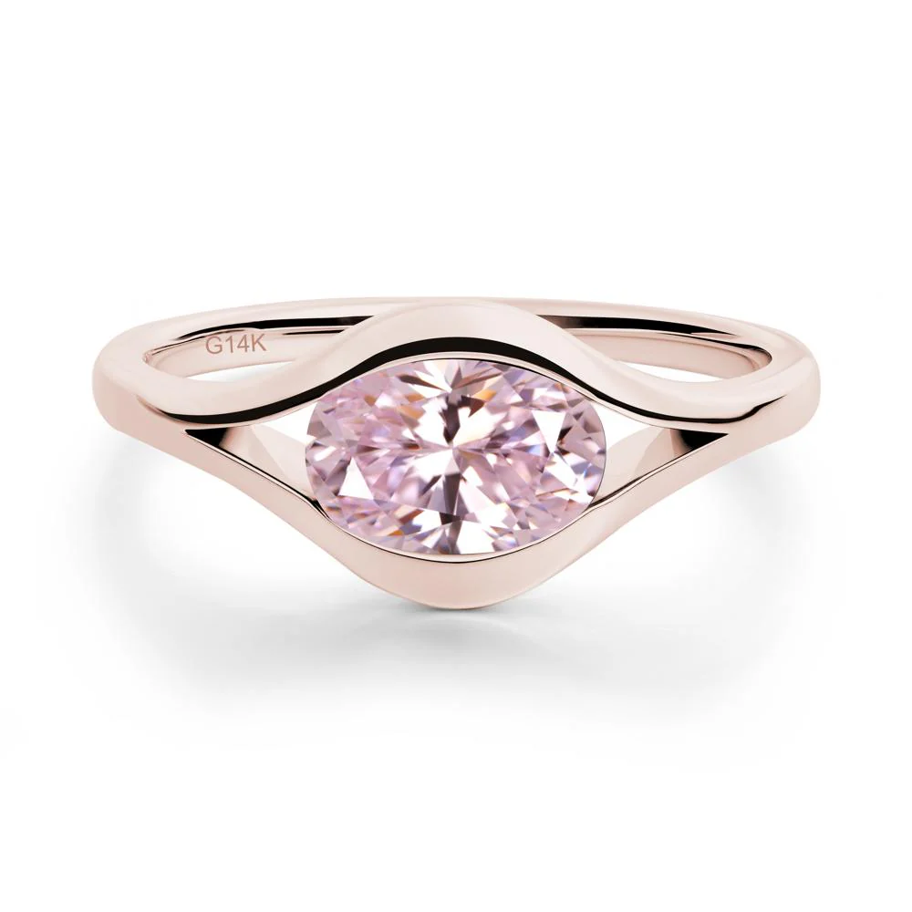 Oval Pink Cubic Zirconia Evil Eye Ring - Image 7
