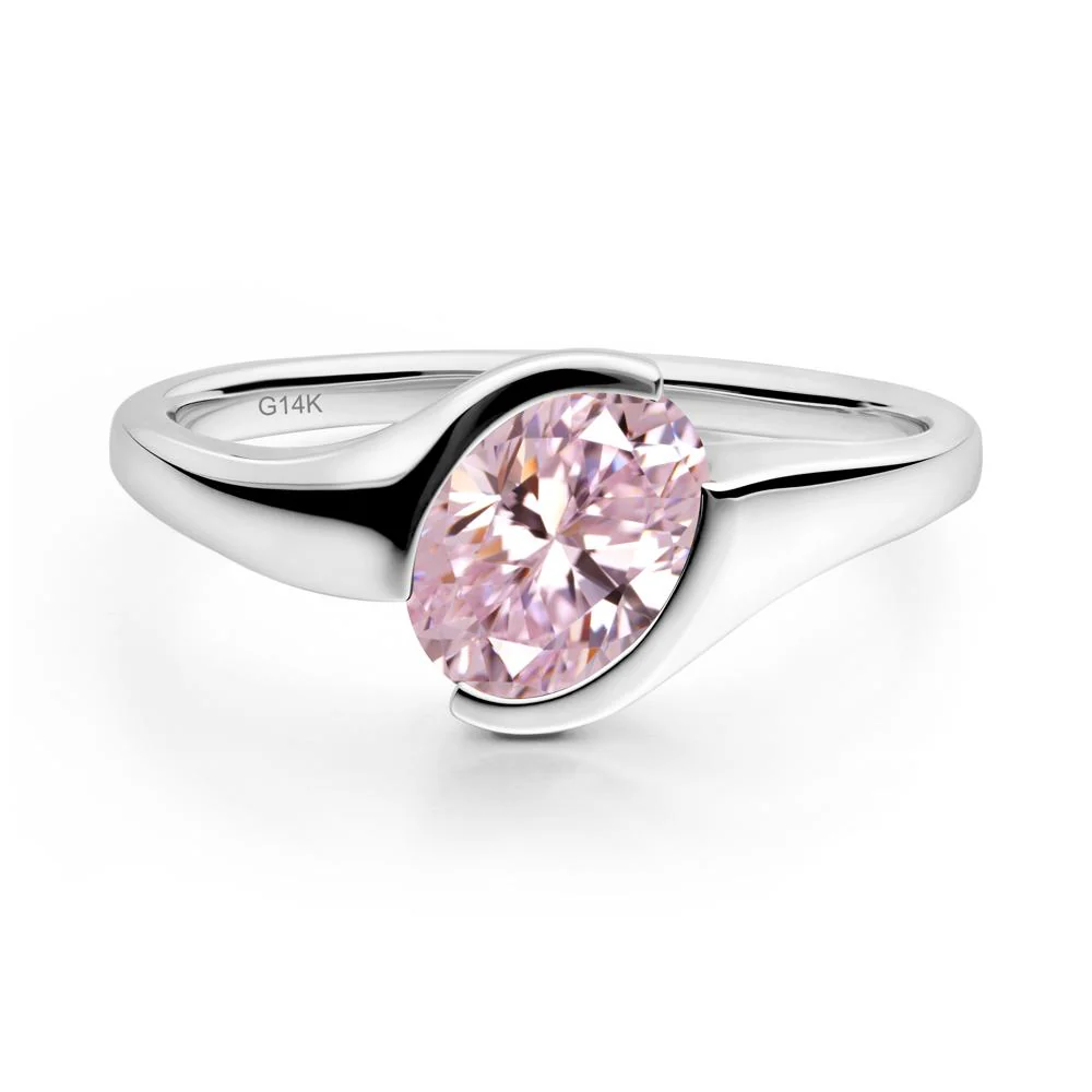 Oval Pink Cubic Zirconia Tension Ring - Image 5
