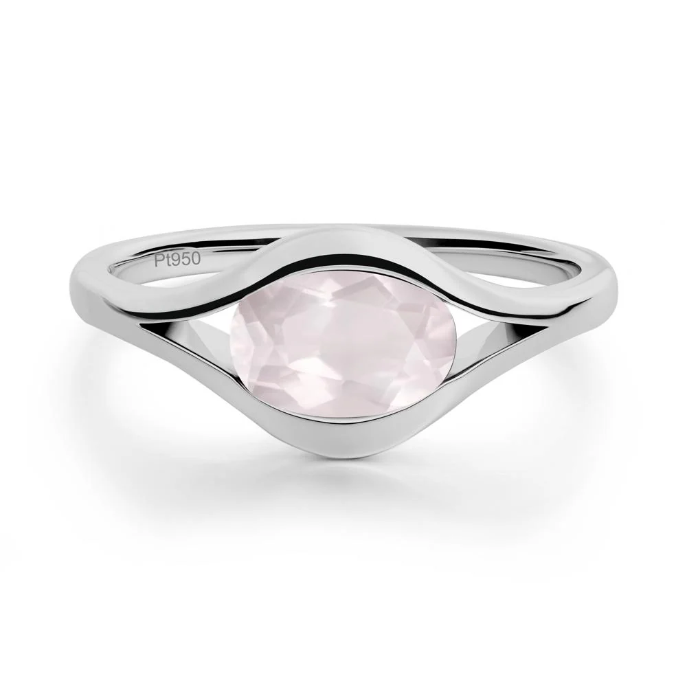 Oval Rose Quartz Evil Eye Ring - Image 3