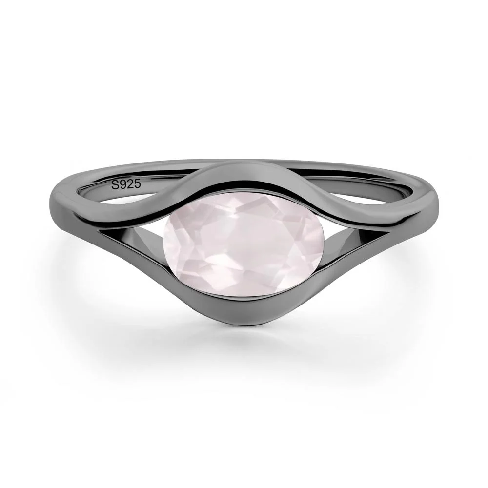 Oval Rose Quartz Evil Eye Ring - Image 4