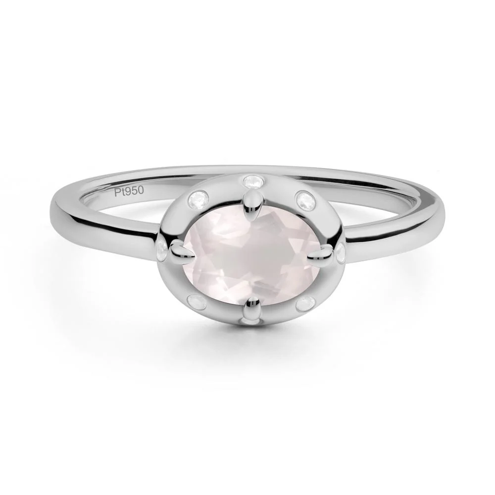 Oval Rose Quartz Ring with Faux-Bezel Setting - Image 8