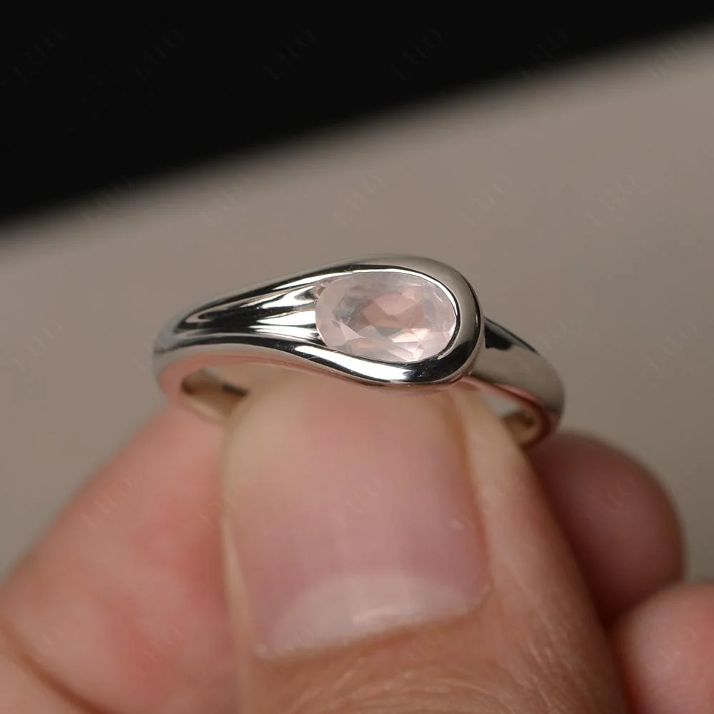 Rose Quartz Minimalist Engagement Ring - Image 10