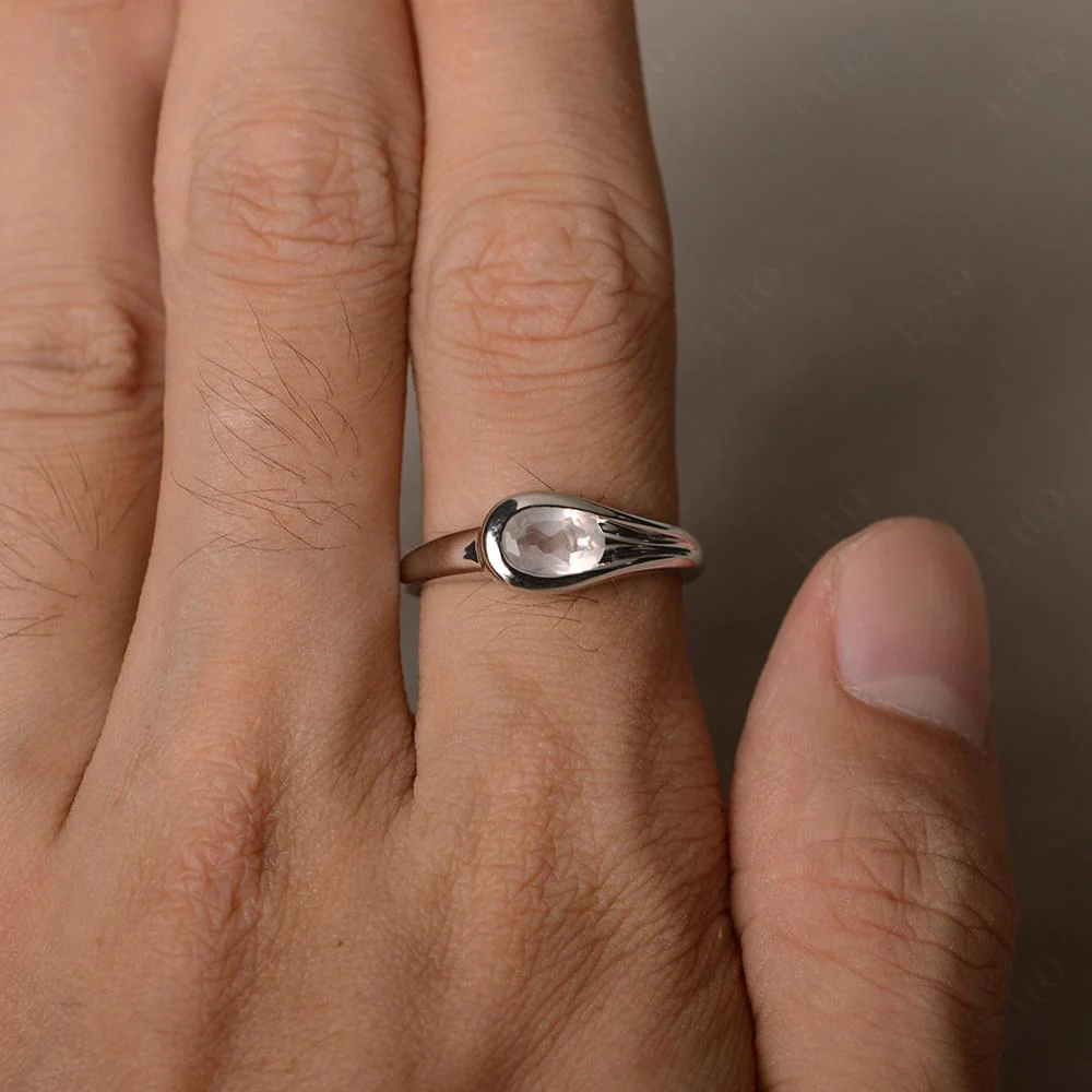 Rose Quartz Minimalist Engagement Ring - Image 13