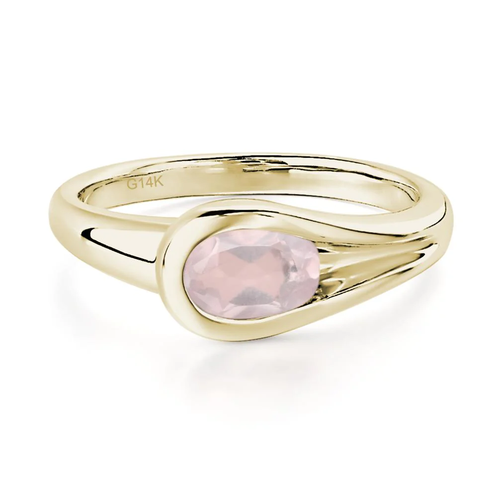 Rose Quartz Minimalist Engagement Ring - Image 3