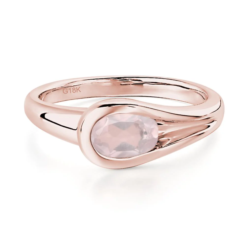 Rose Quartz Minimalist Engagement Ring - Image 4