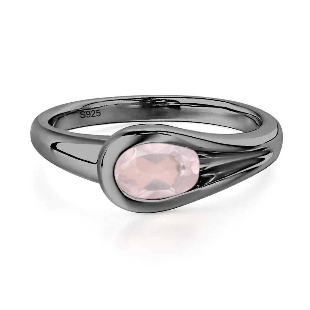 Rose Quartz Minimalist Engagement Ring - Image 7