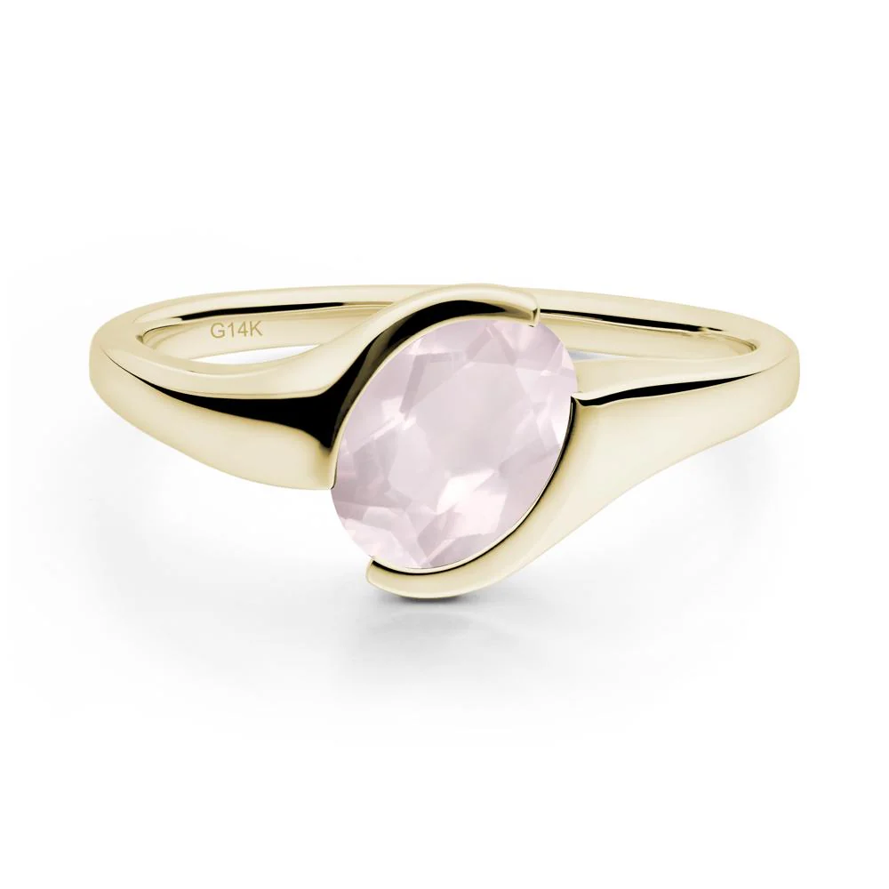 Oval Rose Quartz Tension Ring
