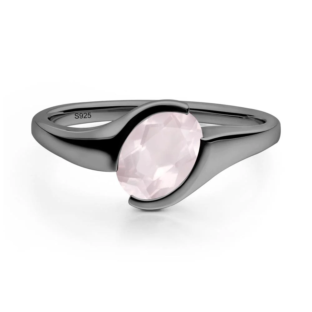 Oval Rose Quartz Tension Ring - Image 7