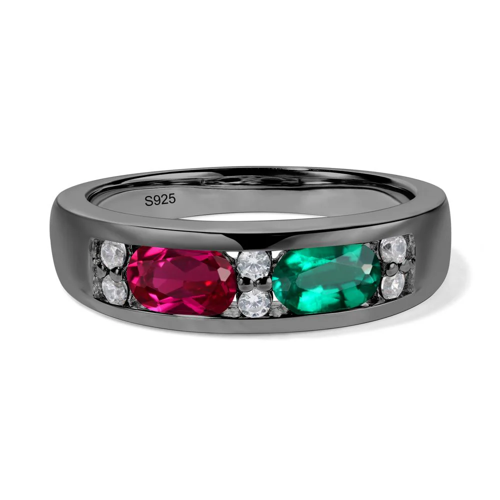 Oval Ruby and Emerald Ring - Image 3