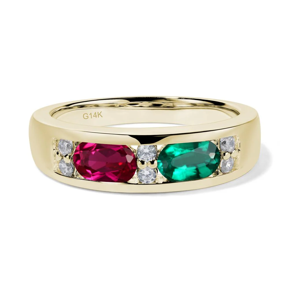 Oval Ruby and Emerald Ring - Image 5