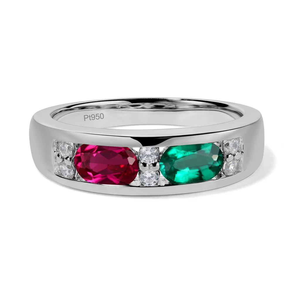 Oval Ruby and Emerald Ring - Image 6