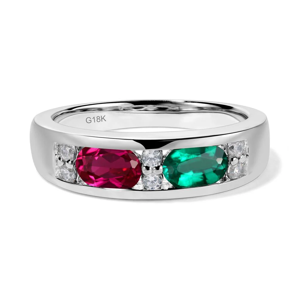 Oval Ruby and Emerald Ring - Image 7