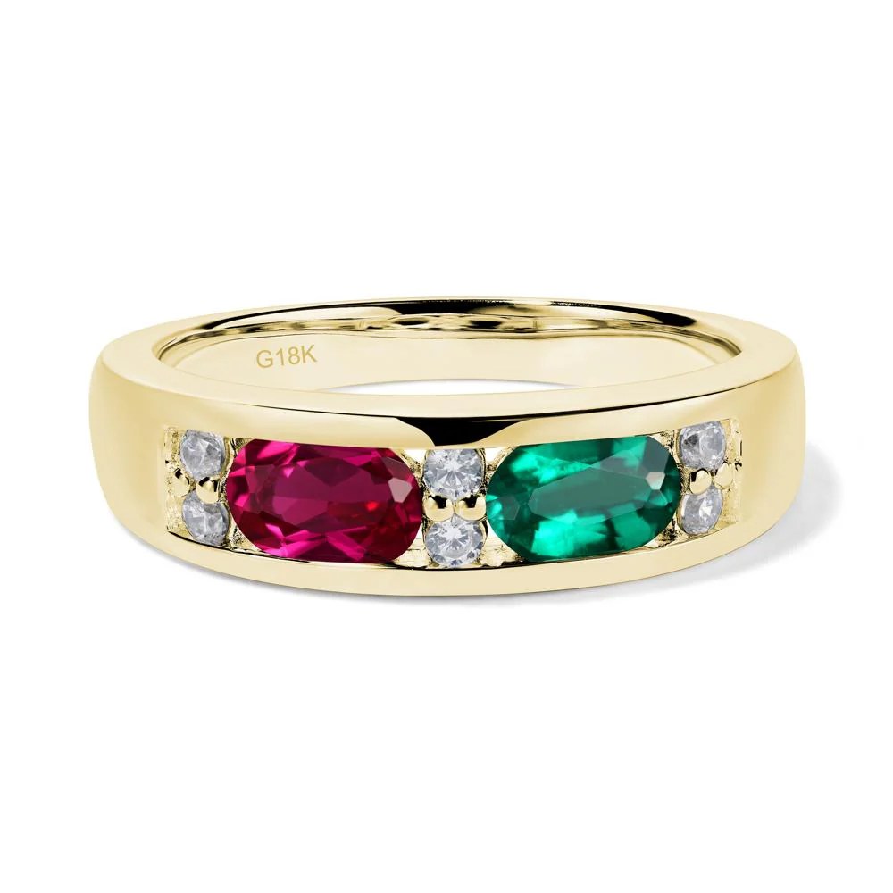 Oval Ruby and Emerald Ring - Image 8