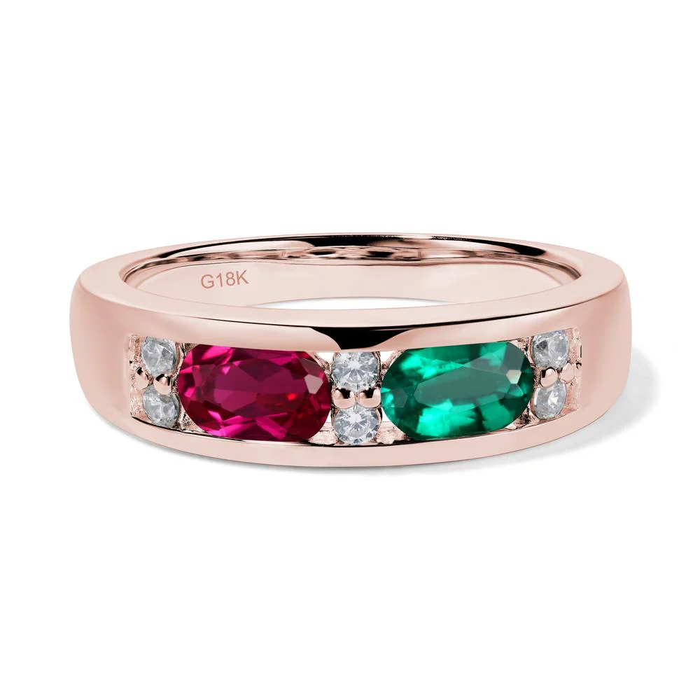 Oval Ruby and Emerald Ring - Image 9