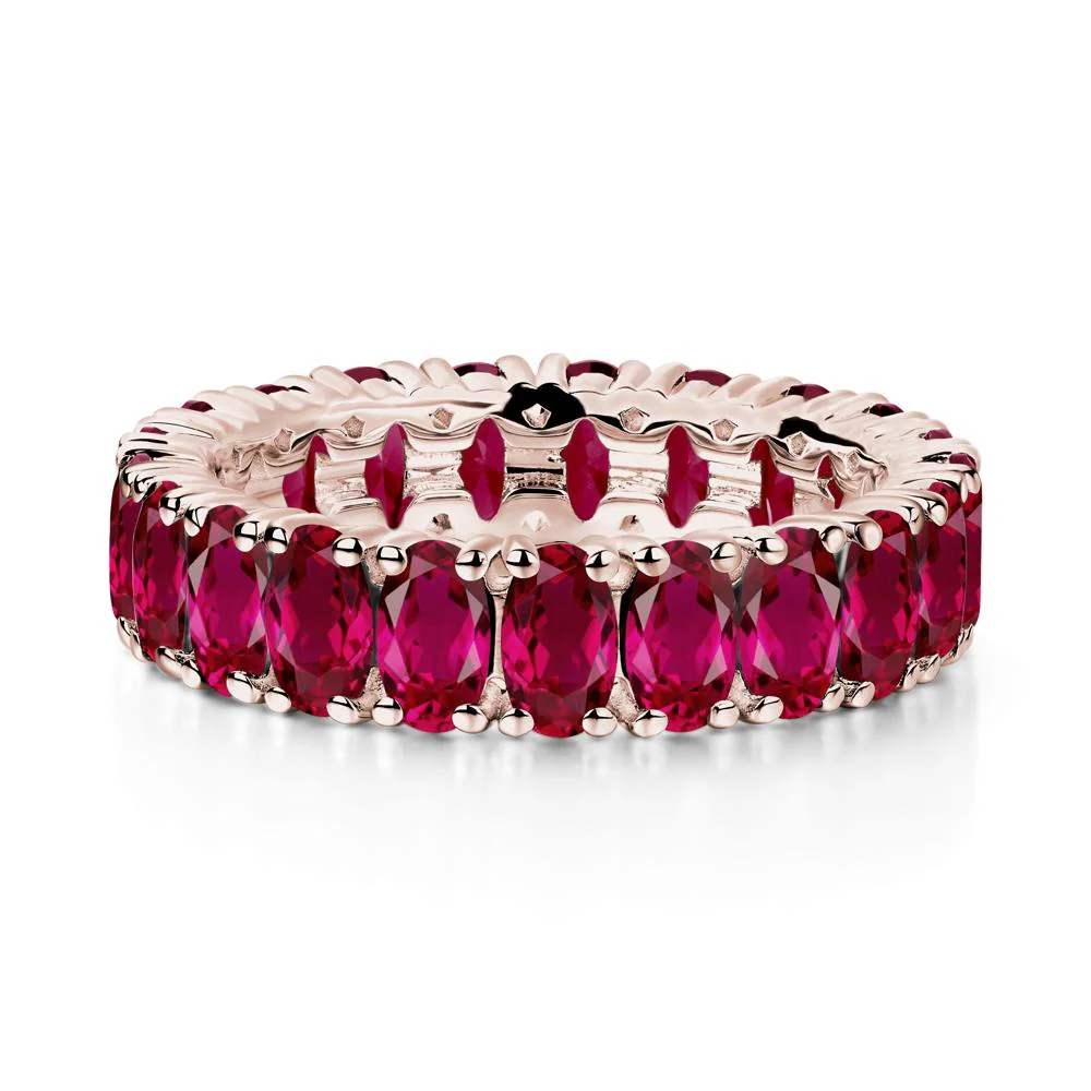 Oval Ruby Eternity Band Ring - Image 5
