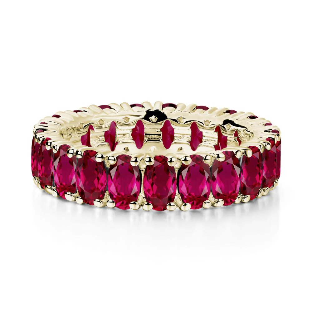 Oval Ruby Eternity Band Ring - Image 6