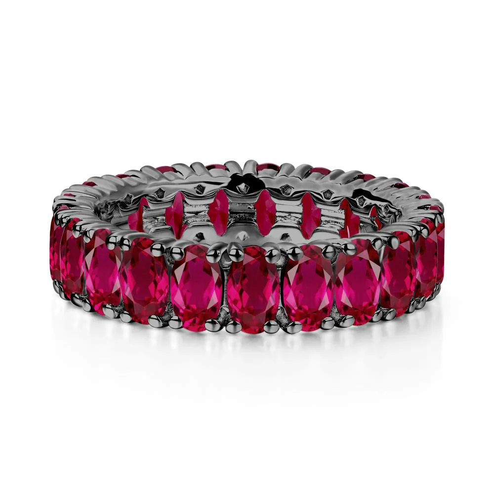 Oval Ruby Eternity Band Ring - Image 7