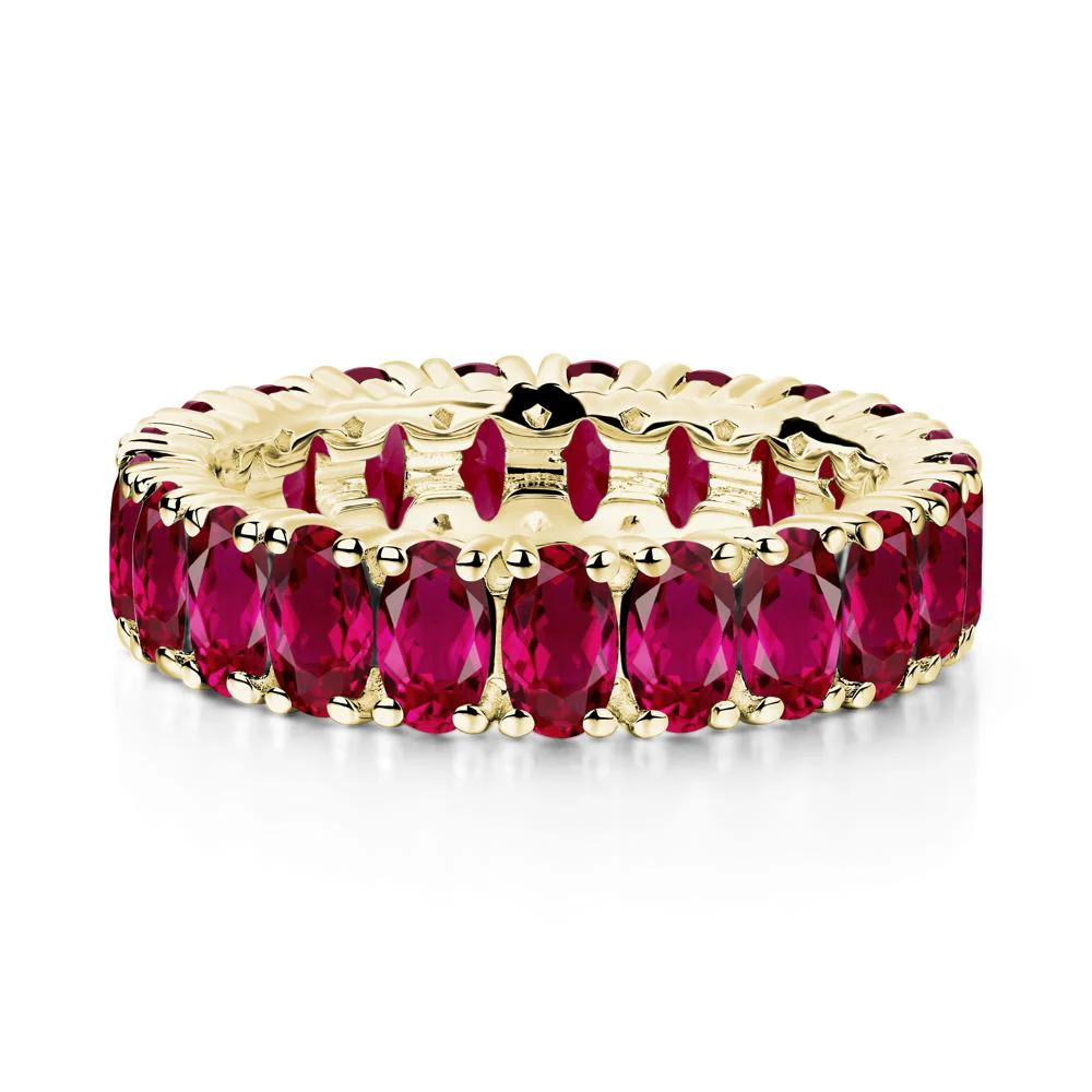 Oval Ruby Eternity Band Ring - Image 8