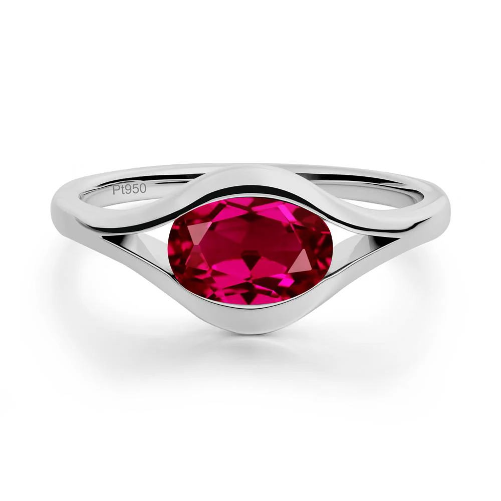 Oval Ruby Evil Eye Ring