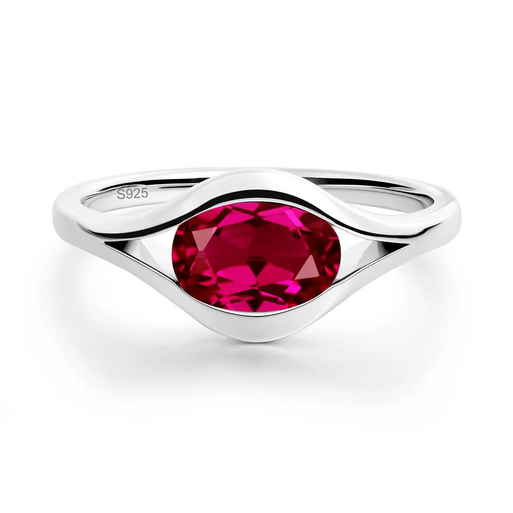 Oval Ruby Evil Eye Ring - Image 4