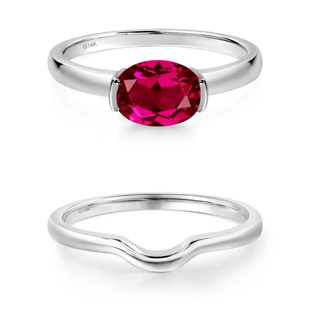 Oval Ruby Horizontal Engagement Ring - Image 23