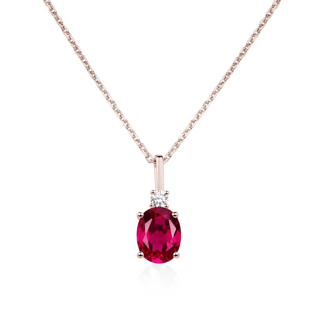 Simple Oval Ruby Necklace - Image 5