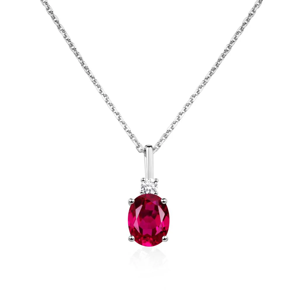 Simple Oval Ruby Necklace - Image 7