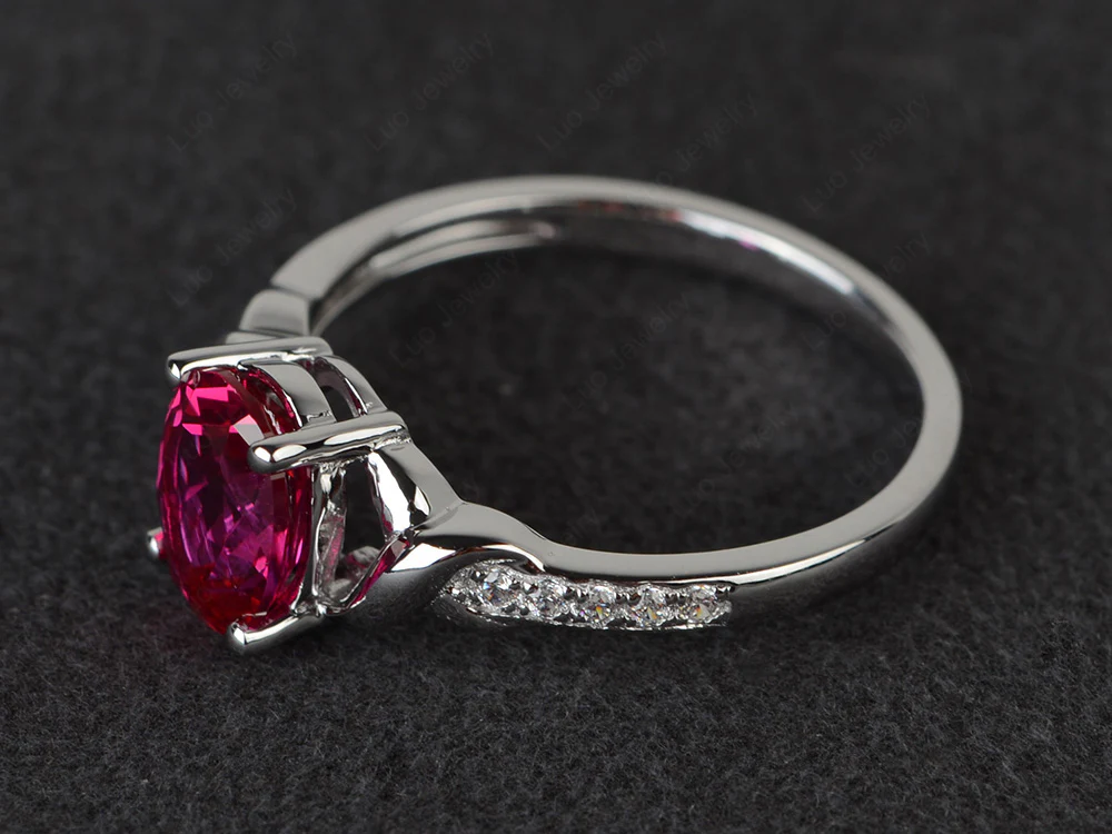 Oval Ruby Twist Ring - Image 2