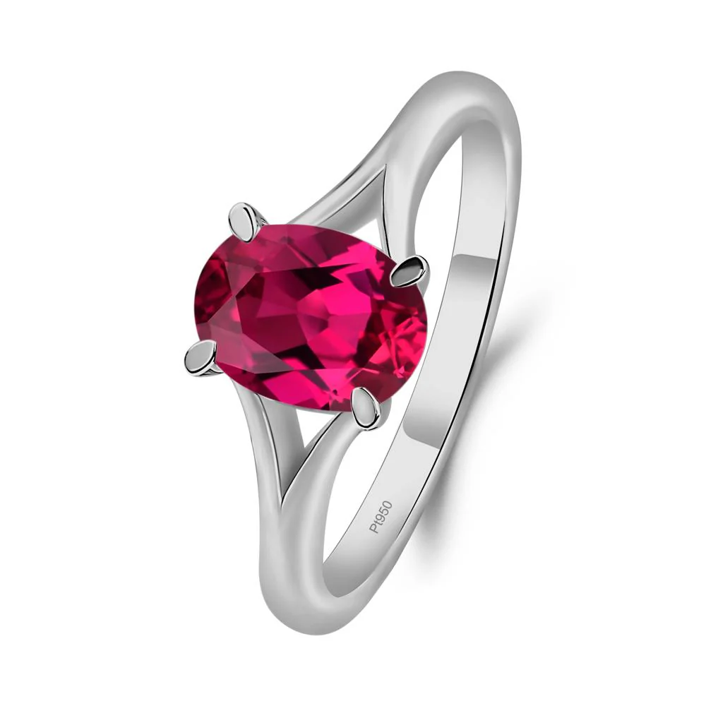 Ruby Split Shank Engagement Ring