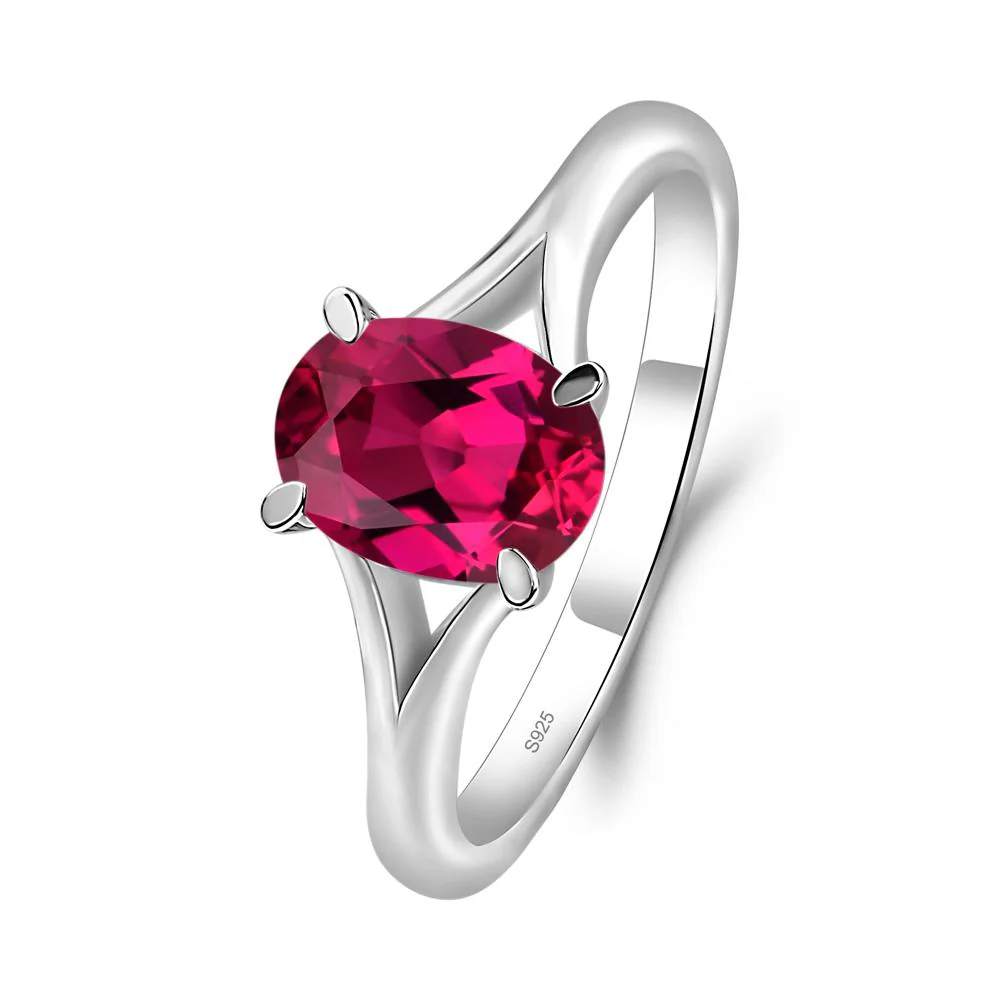 Ruby Split Shank Engagement Ring - Image 2
