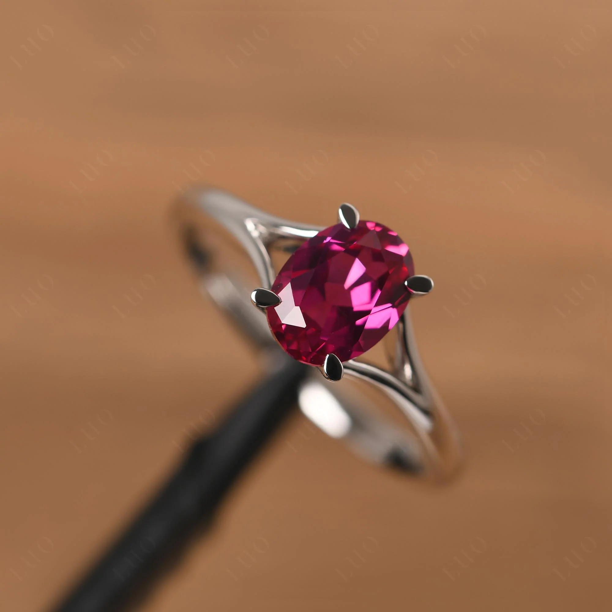 Ruby Split Shank Engagement Ring - Image 29