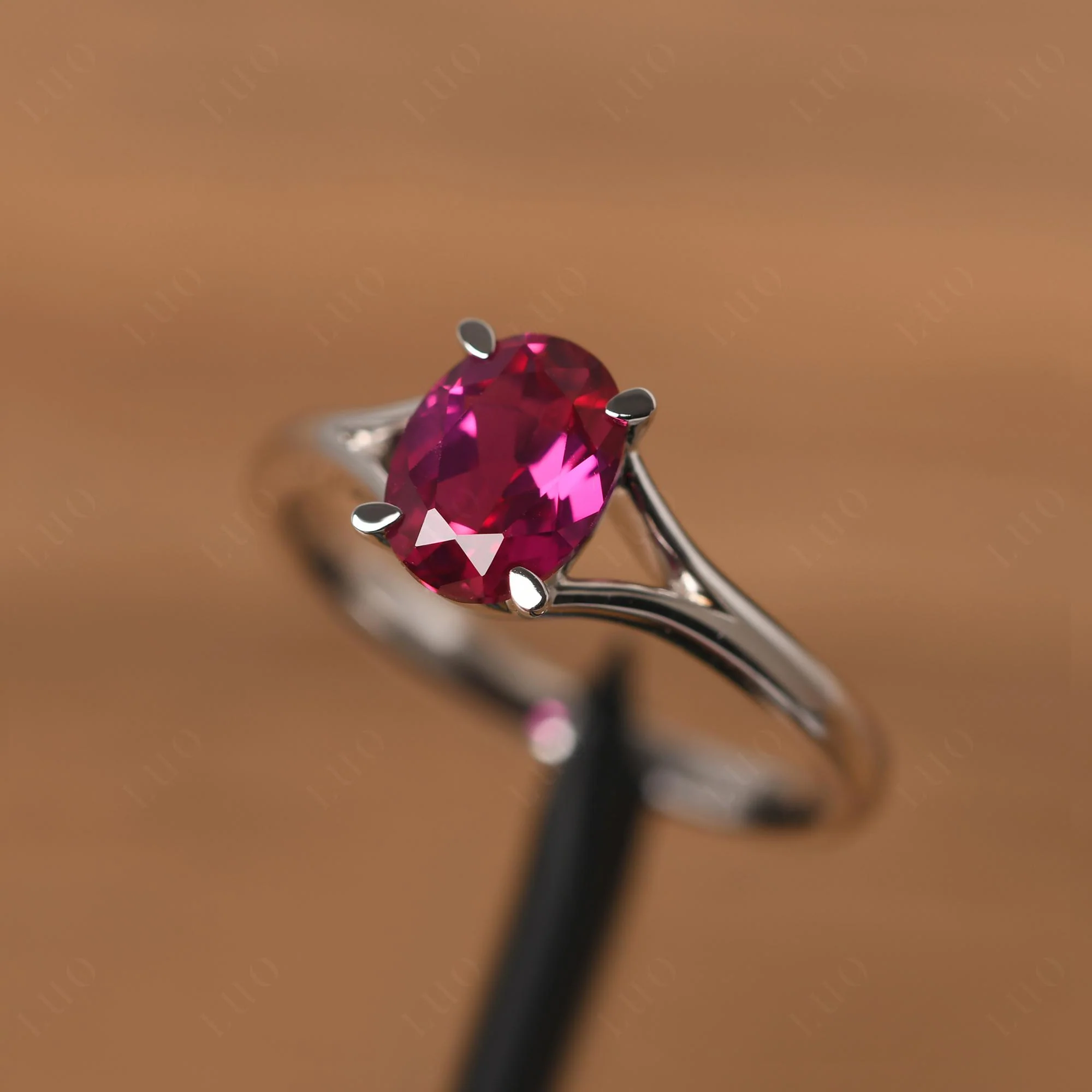 Ruby Split Shank Engagement Ring - Image 30