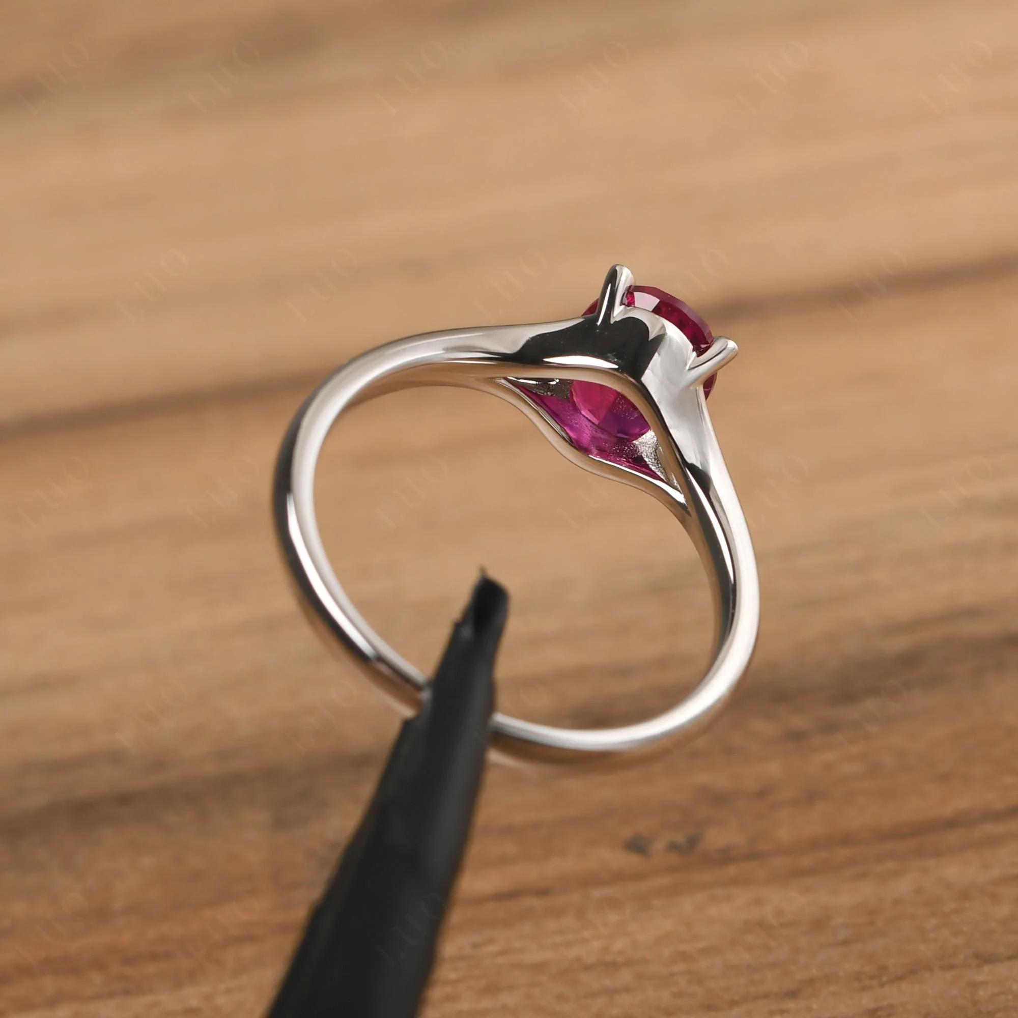 Ruby Split Shank Engagement Ring - Image 31