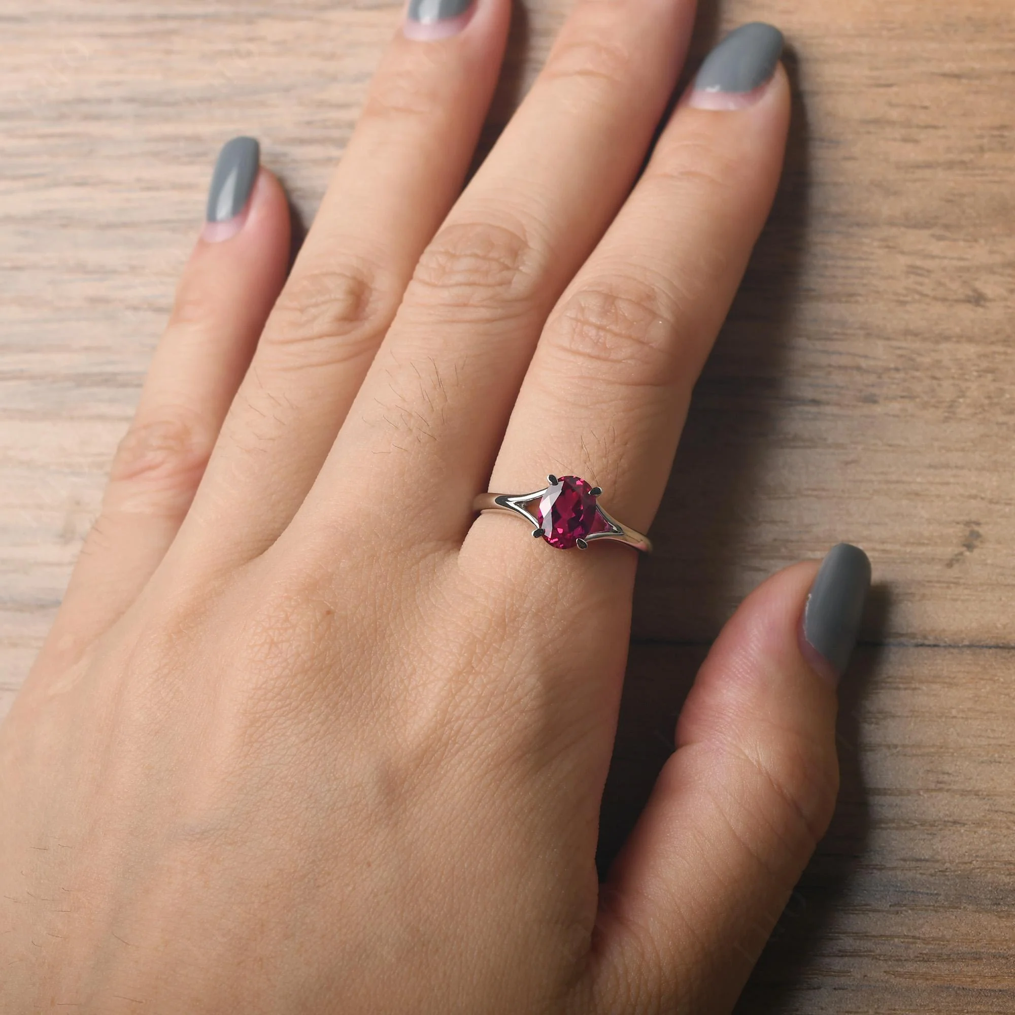 Ruby Split Shank Engagement Ring - Image 33
