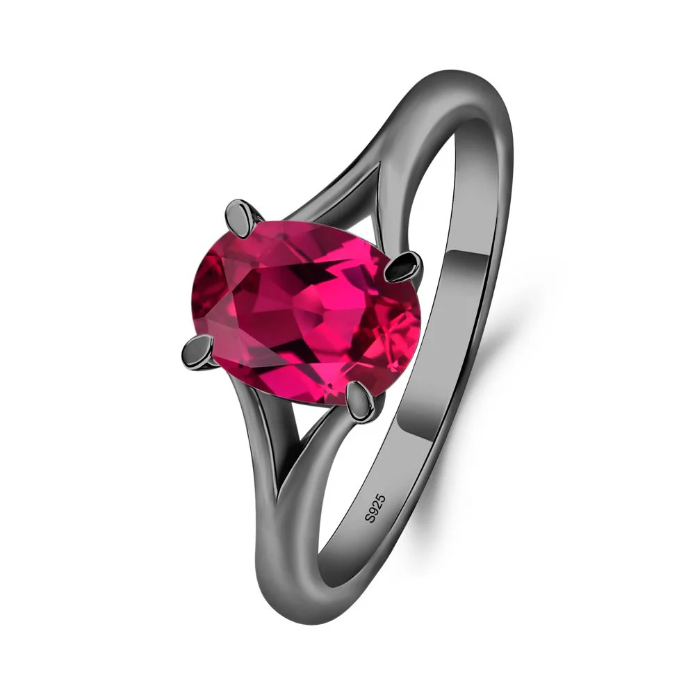 Ruby Split Shank Engagement Ring - Image 4