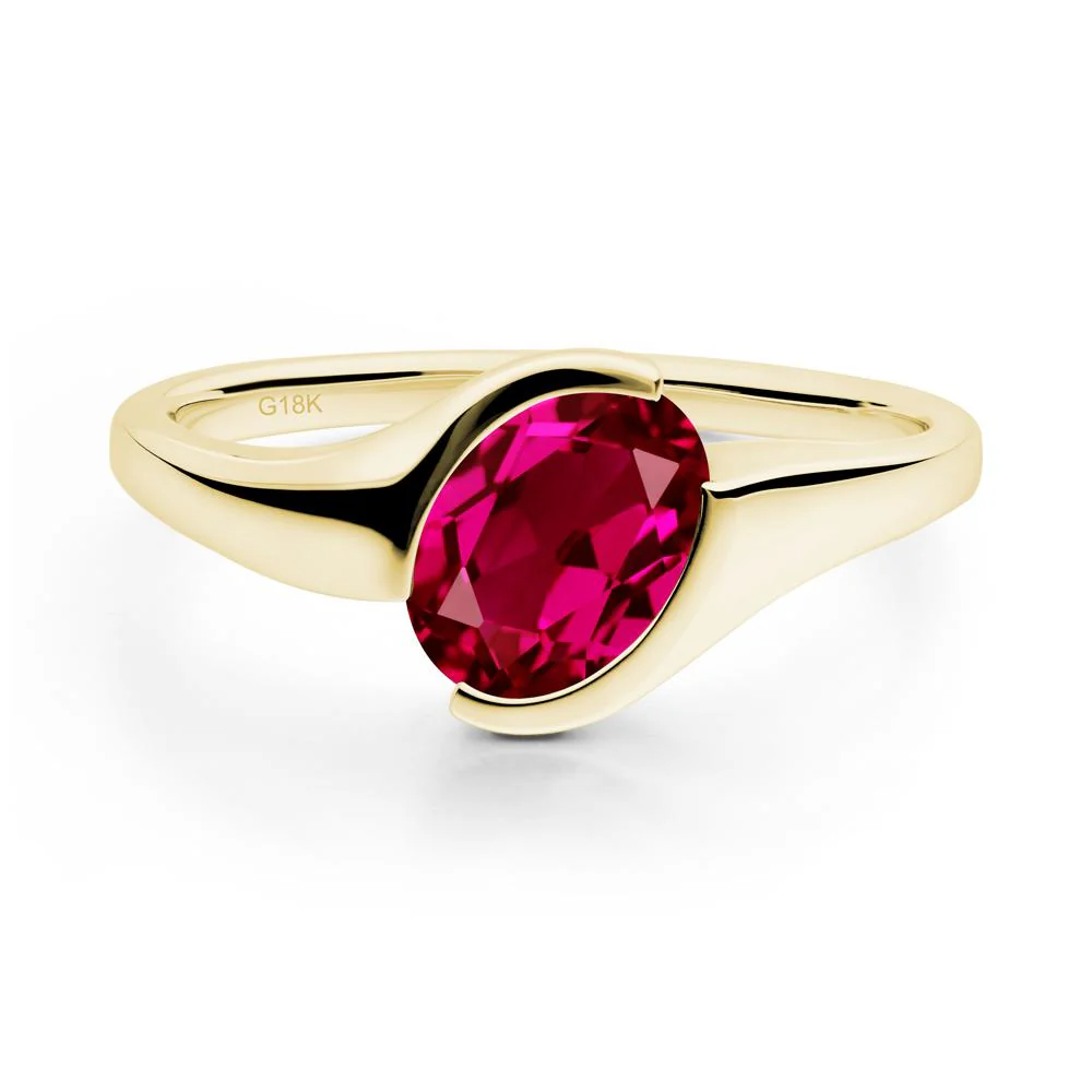 Oval Ruby Tension Ring - Image 4