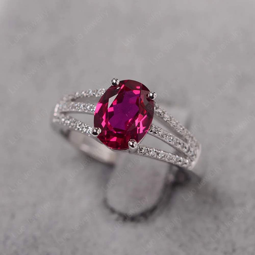 Ruby Triple Split Shank Ring