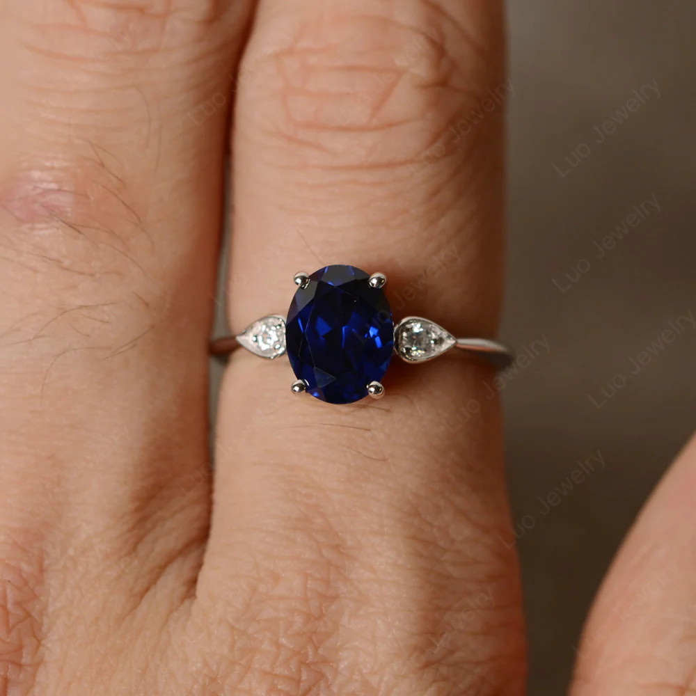 Oval Shaped Sapphire Engagement Ring - Image 2