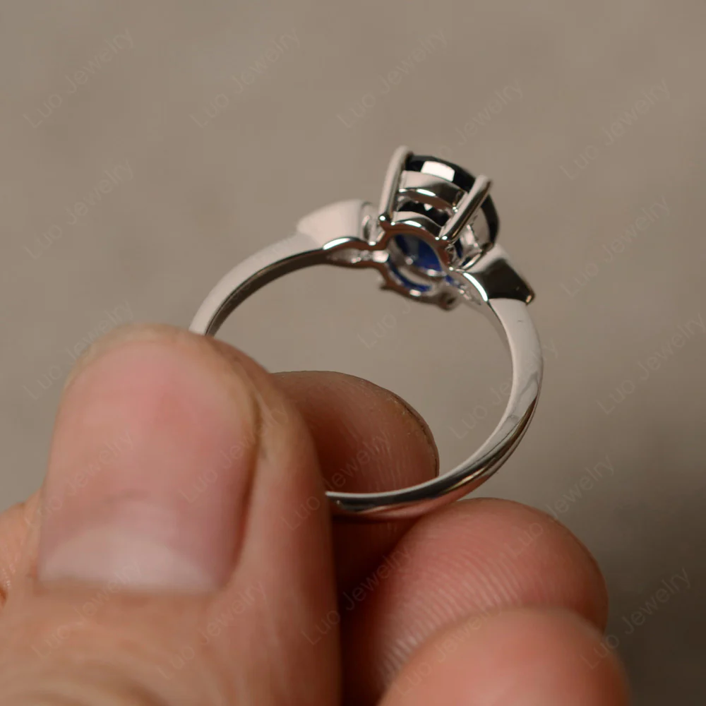 Oval Shaped Sapphire Engagement Ring - Image 4