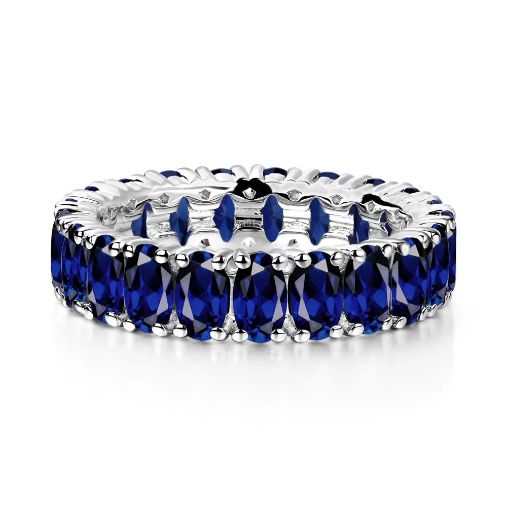 Oval Sapphire Eternity Band Ring - Image 6