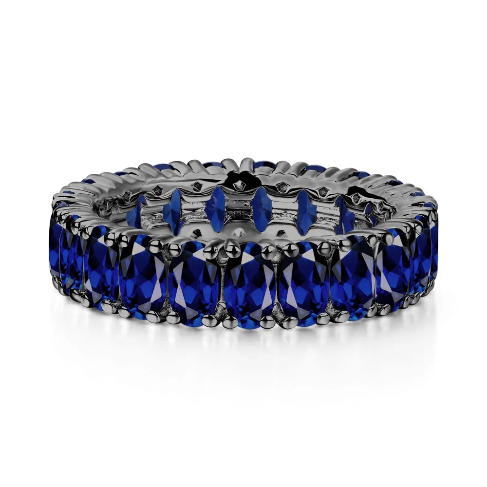 Oval Sapphire Eternity Band Ring - Image 8