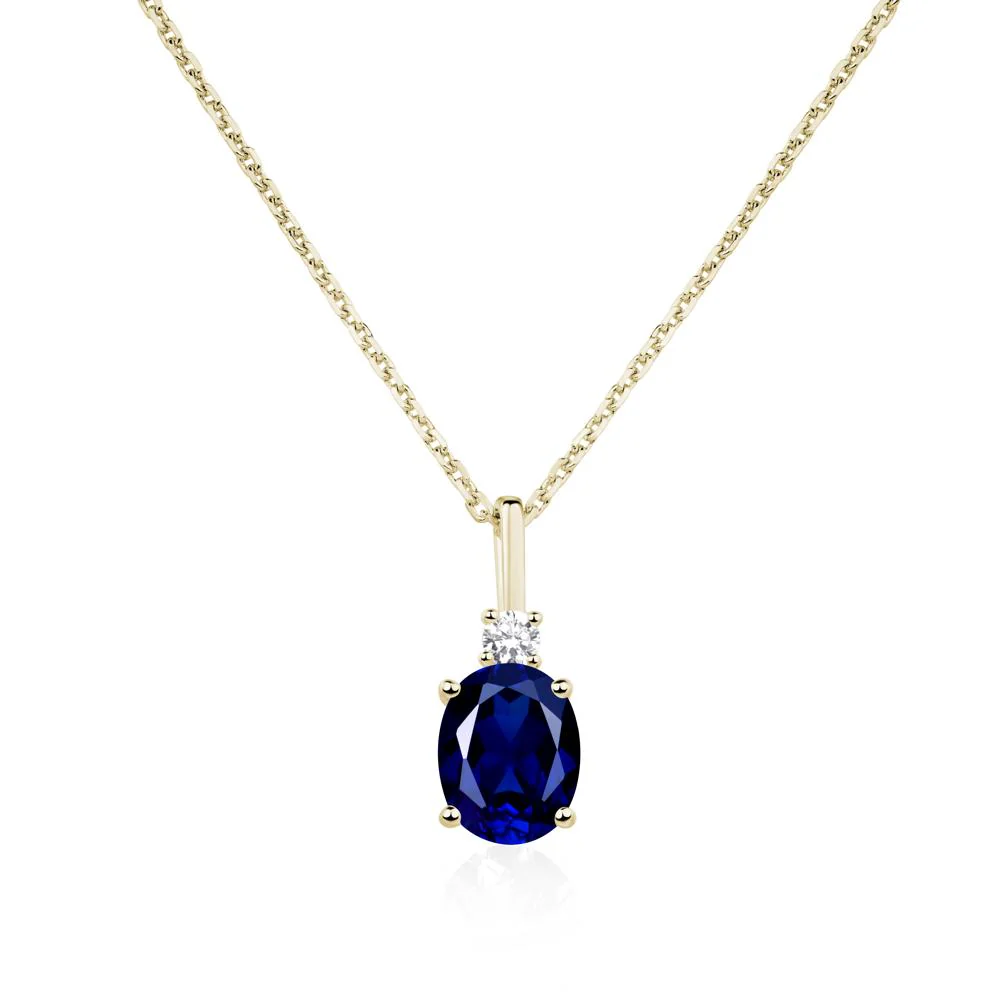Simple Oval Sapphire Necklace - Image 5