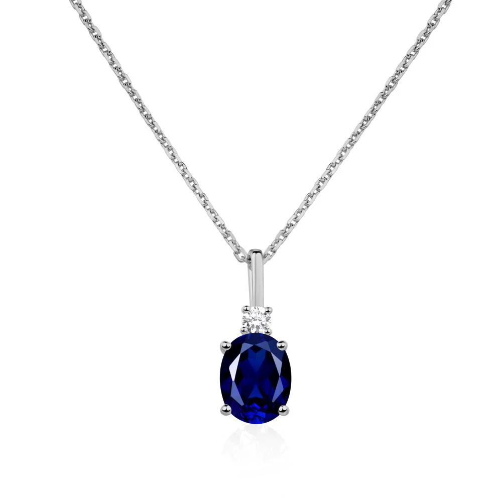 Simple Oval Sapphire Necklace - Image 6