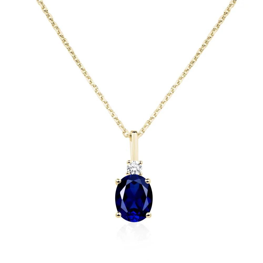 Simple Oval Sapphire Necklace - Image 8