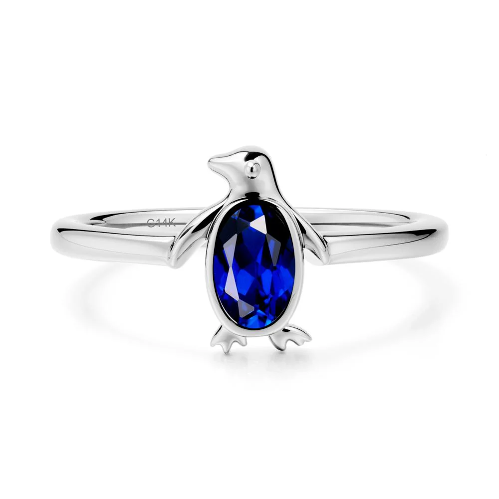 Oval Sapphire Penguin Ring - Image 3