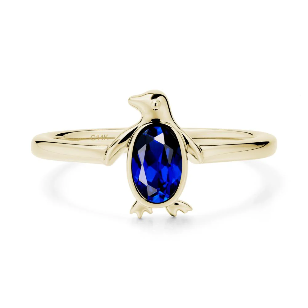 Oval Sapphire Penguin Ring - Image 4