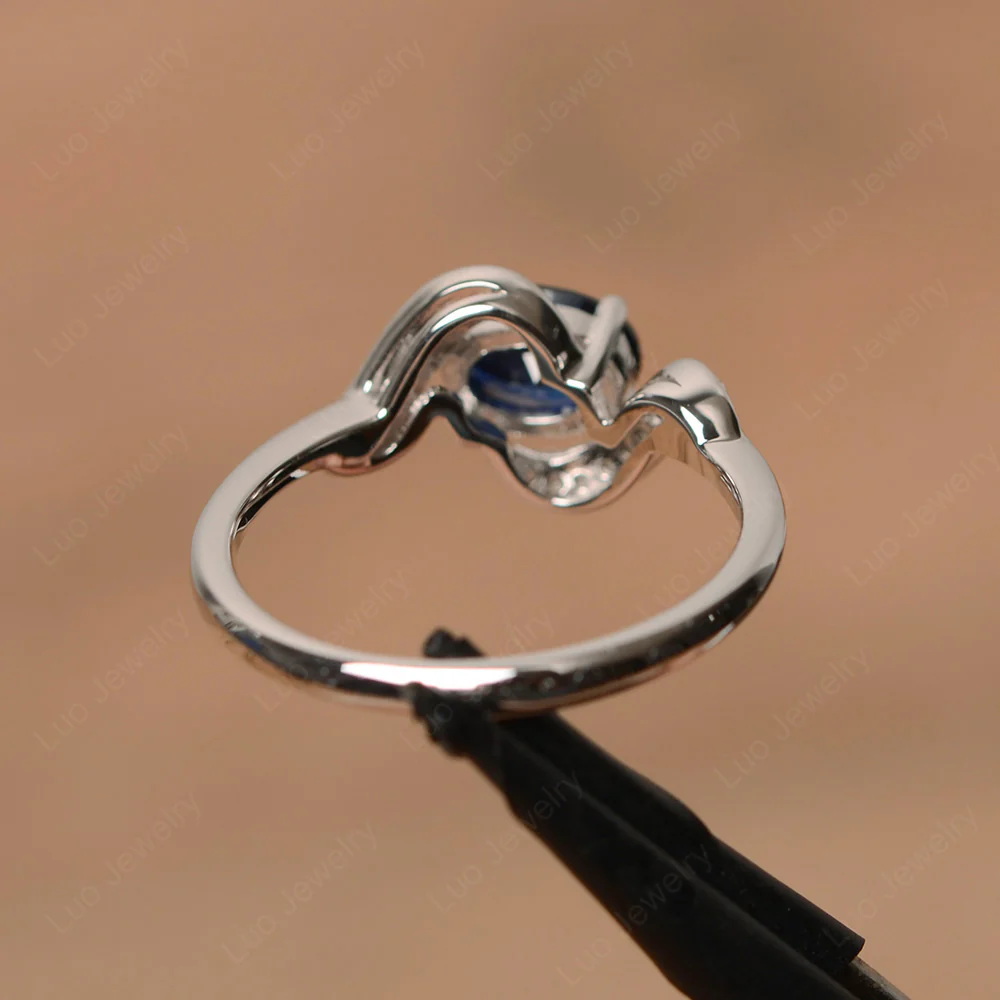 Oval Sapphire East West Engagement Ring - Image 3
