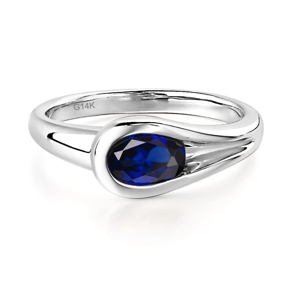 Sapphire Simple Oval Engagement Ring - Image 2